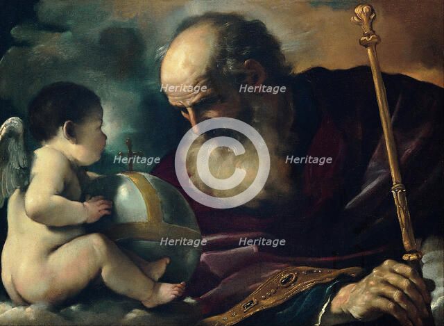 God the Father and Angel, 1620. Artist: Guercino (1591-1666)