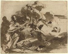 God the Father and Angels Adoring the Madonna and Child [recto], c. 1753. Creator: Giovanni Battista Tiepolo
