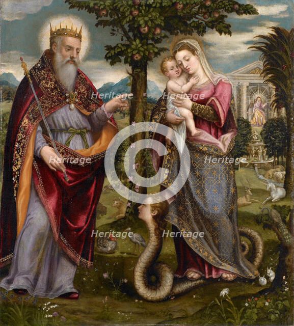 God the Father and the Virgin, c1560-1580. Creator: Mombello, Luca (1518/20-1588/96).