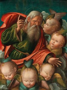 God the Father, surrounded by angels, 1510s. Creator: Carrari, Baldassarre, the Younger (c. 1460-1516)