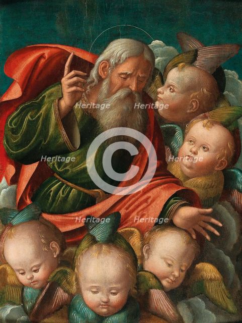 God the Father, surrounded by angels, 1510s. Creator: Carrari, Baldassarre, the Younger (c. 1460-1516).