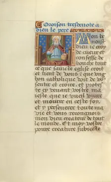 God the Father; Poncher Hours, about 1500. Creator: Master of Jacques de Besancon