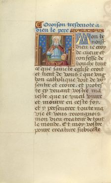 God the Father; Poncher Hours, about 1500. Creator: Master of Jacques de Besancon