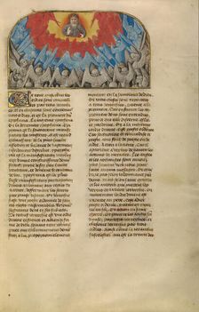 God the Father with the Heavenly Hierarchy; Miroir Historial, about 1475. Creator: Unknown