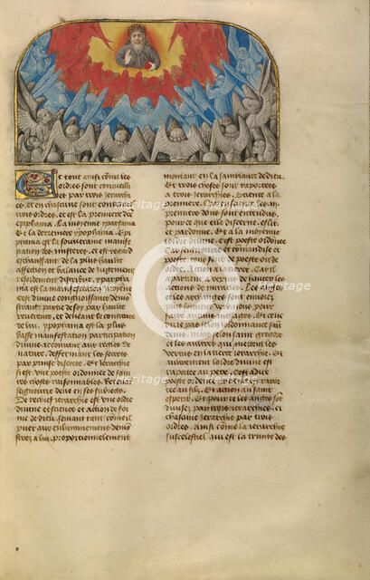 God the Father with the Heavenly Hierarchy; Miroir Historial, about 1475. Creator: Unknown.