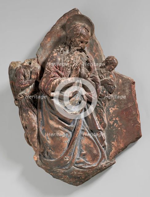 God the Father with Two Angels, c1489. Creator: Benedetto da Maiano.