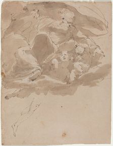 God the Father with Angels, 17th century. Creator: Unknown