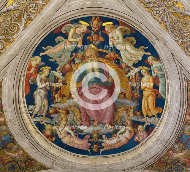 God the Father with Angels (From the Stanza dell'incendio di Borgo). Artist: Perugino (ca. 1450-1523)