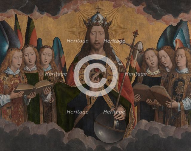 God the Father with Singing Angels, Between 1483 and 1494. Creator: Memling, Hans (1433/40-1494).
