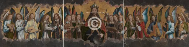 God the Father with Singing and Music-Making Angels, 1483-1494. Creator: Hans Memling.