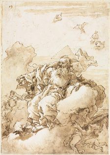 God the Father with Symbol of the Trinity, 1758 or after. Creator: Giovanni Domenico Tiepolo (Italian, 1727-1804)