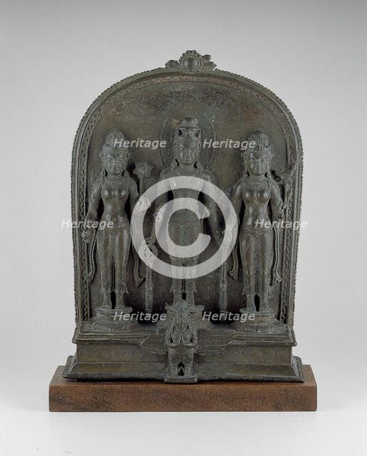 God Vishnu with Lakshmi and Sarasvati, Pala period, 9th/10th century. Creator: Unknown.