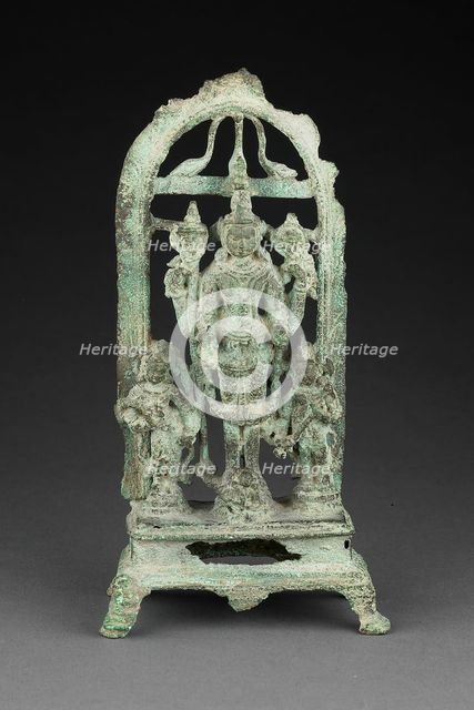 God Vishnu with Lakshmi and Sarasvati, Pala period, 10th/11th century. Creator: Unknown.