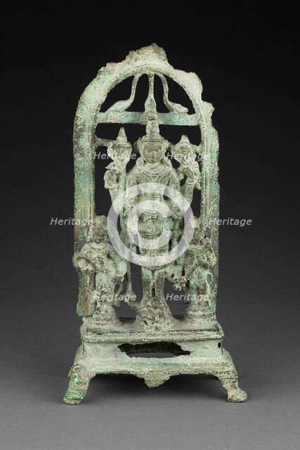 God Vishnu with Lakshmi and Sarasvati, Pala period, 10th/11th century. Creator: Unknown.