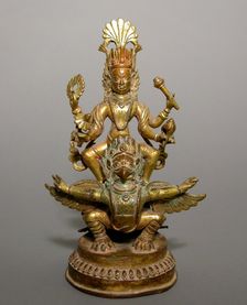 God Vishnu Astride His Mount, Garuda, 17th/18th century. Creator: Unknown