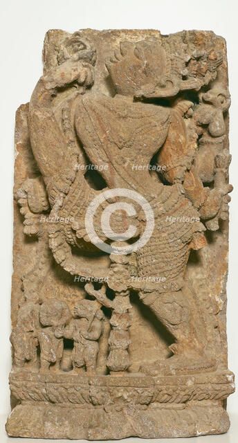 God Vishnu Measures the Universe in Three Strides (Trivikrama), About 12th century. Creator: Unknown.