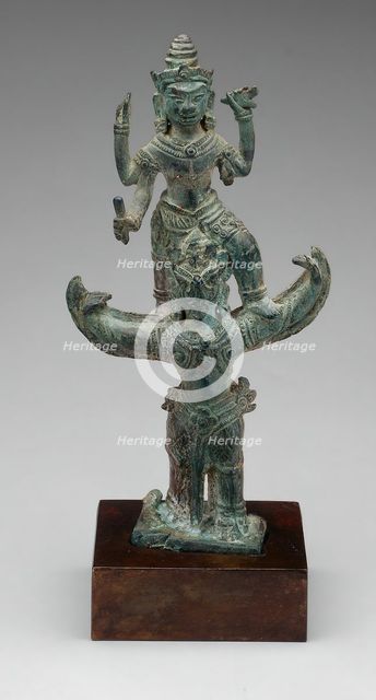 God Vishnu on His Mount, Garuda, Angkor period, 12th century. Creator: Unknown.