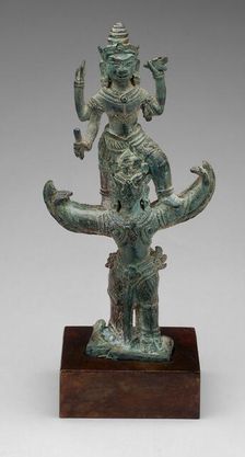 God Vishnu on His Mount, Garuda, Angkor period, 12th century. Creator: Unknown