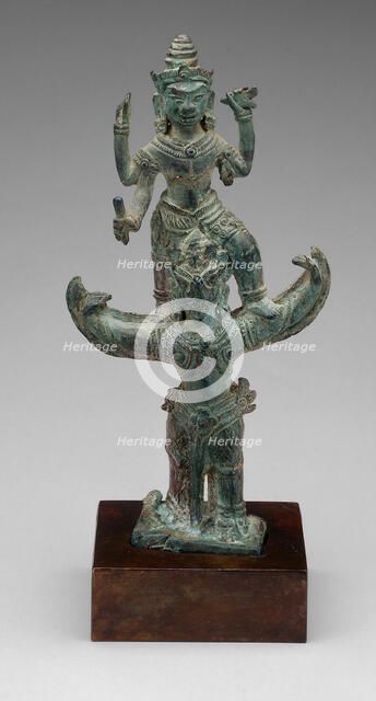 God Vishnu on His Mount, Garuda, Angkor period, 12th century. Creator: Unknown.