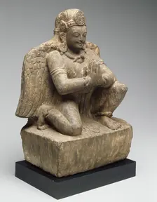 God Vishnu's Mount, Garuda, Kneeling with Hands in Gesture of Adoration (Anjalimudra), 14th century. Creator: Unknown