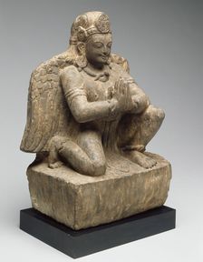 God Vishnu's Mount, Garuda, Kneeling with Hands in Gesture of Adoration (Anjalimudra), 14th century. Creator: Unknown