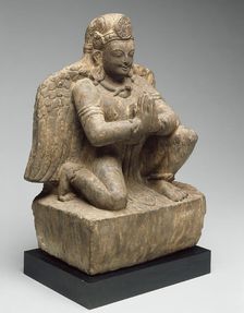 God Vishnu's Mount, Garuda, Kneeling with Hands in Gesture of Adoration (Anjalimudra), 14th century. Creator: Unknown