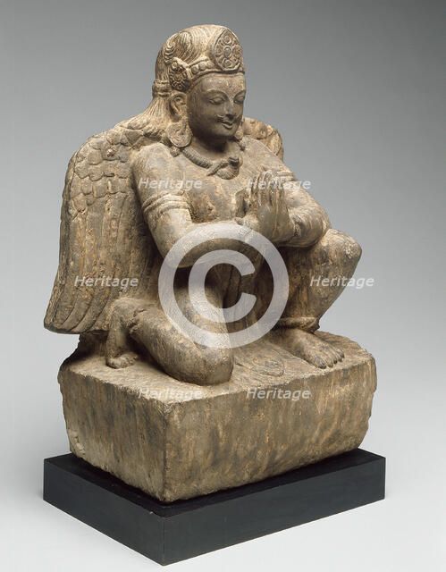 God Vishnu's Mount, Garuda, Kneeling with Hands in Gesture of Adoration (Anjalimudra), 14th century. Creator: Unknown.