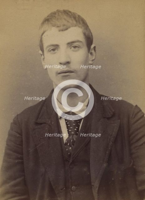 Godard. Armand, Alexandre. 18 ans, né le 11/3/75 à Paris XVIIe. électricien. Cris séditieu..., 1894. Creator: Alphonse Bertillon.