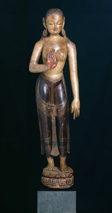 Goddess Tara with Hand in Gesture of Reassurance (Abhayamudra), 15th century. Creator: Unknown