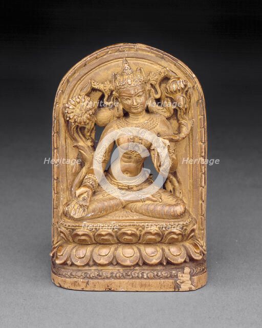 Goddess White Tara with Kneeling Donor at Base, c. 12th century. Creator: Unknown.