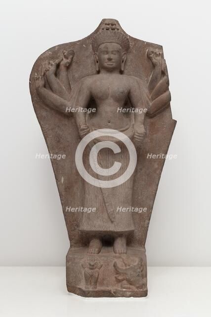 Goddess Durga Slaying the Buffalo Demon (Mahishasuramardini), Angkor period, 10th century. Creator: Unknown.