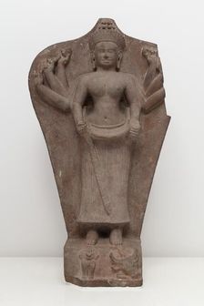 Goddess Durga Slaying the Buffalo Demon (Mahishasuramardini), Angkor period, 10th century. Creator: Unknown