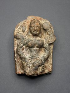 Goddess Durga Slaying the Buffalo Demon (Mahishasuramardini), Kushan period, 2nd century. Creator: Unknown