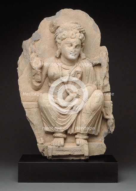 Goddess Hariti Seated Holding a Child, 2nd/3rd century. Creator: Unknown.