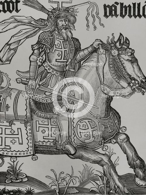 Godfrey of Bouillon, (1060-1100), military leader during the First Crusade, 15th century (1877).  Creator: Unknown.