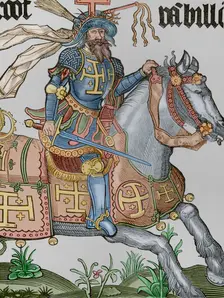 Godfrey of Bouillon, (1060-1100), military leader during the First Crusade, 15th century (1877). Creator: Unknown