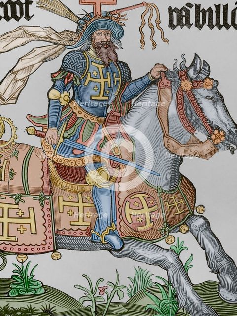 Godfrey of Bouillon, (1060-1100), military leader during the First Crusade, 15th century (1877).  Creator: Unknown.