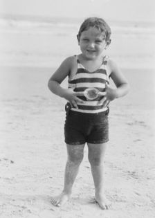 Godowsky's grandchild, at the beach, 1928 Creator: Arnold Genthe