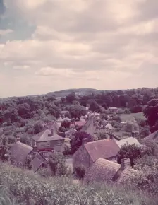 Godshill from the churchyard, Isle of Wight, c1955. Creator: Arthur Charles Kirby Ware
