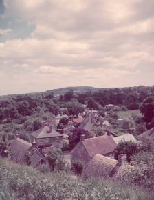 Godshill from the churchyard, Isle of Wight, c1955. Creator: Arthur Charles Kirby Ware