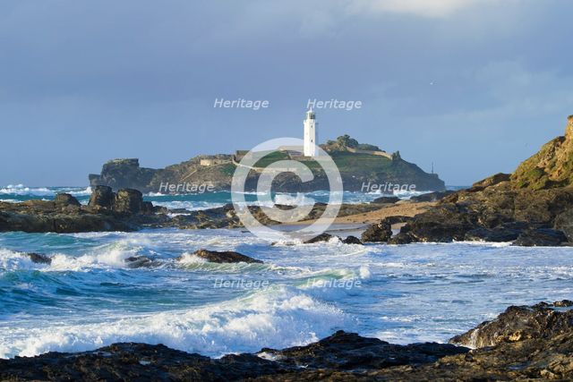 Godrevy Lighthouse, Godrevy Island, Gwinear-Gwithian, Cornwall, 2011. Creator: Peter Williams.