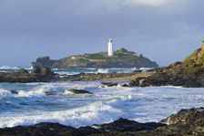 Godrevy Lighthouse, Godrevy Island, Gwinear-Gwithian, Cornwall, 2011. Creator: Peter Williams