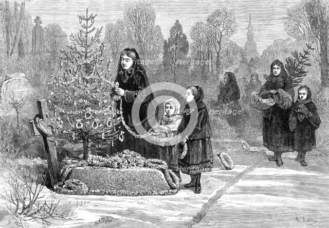 God's Acre: a sketch in a Saxon churchyard, 1881. Creator: Unknown.