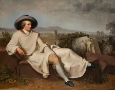 Goethe in the Roman Campagna, 1787. Creator: Johann Heinrich Wilhelm Tischbein