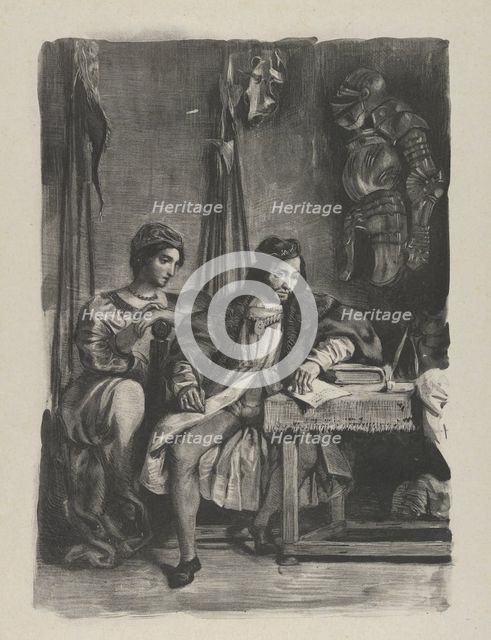 Goetz von Berlichingen Writing His Memoirs, 1836-43., 1836-43. Creator: Eugene Delacroix.