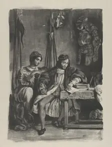 Goetz von Berlichingen Writing His Memoirs, 1836-43., 1836-43. Creator: Eugene Delacroix
