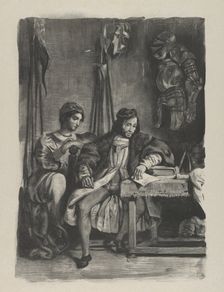 Goetz von Berlichingen Writing His Memoirs, 1836-43., 1836-43. Creator: Eugene Delacroix