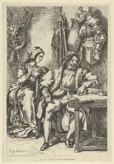 Goetz von Berlichingen Writing His Memoirs, after 1845., after 1845. Creator: Eugene Delacroix