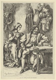 Goetz von Berlichingen Writing His Memoirs, after 1845., after 1845. Creator: Eugene Delacroix