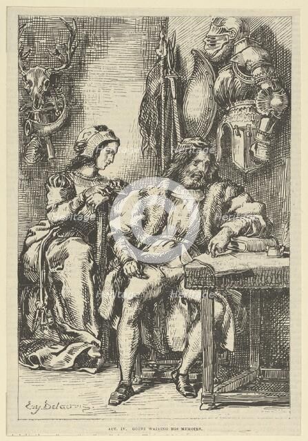 Goetz von Berlichingen Writing His Memoirs, after 1845., after 1845. Creator: Eugene Delacroix.